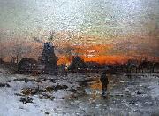 Walter Moras Winterabend oil